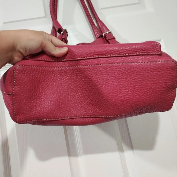 Cole Hann Raleigh Raspberry Pink Soft Pebbled Leather Shoulder Bag - Picture 5 of 13